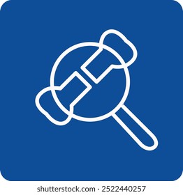 Bone Fracture Icon Blue and White