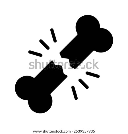 Bone fracture icon design in modern style