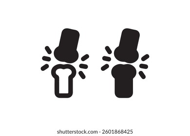 Bone fracture icon in outline and solid style Vector
