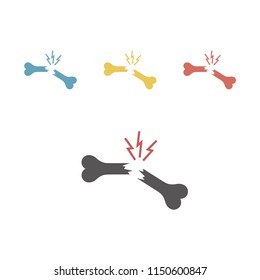 Bone fracture icon. Vector sign.