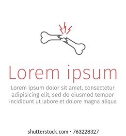 Bone fracture line icon. Vector sign.