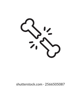 Bone fracture silhouette vector image