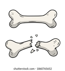 Bone fracture. Trauma to the body. Crack and splinters.