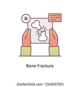 Bone Fracture vector Filled Outline Icon Design illustration. Medical And Lab Equipment Symbol on White background EPS 10 File
