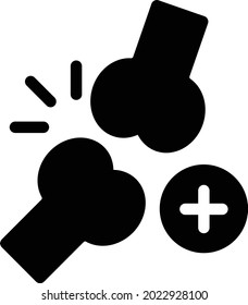 bone fracture vector glyph flat icon