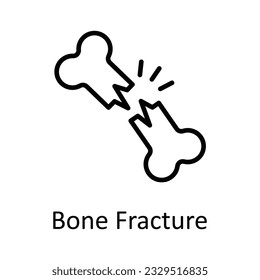 Bone Fracture Vector  outline Icon Design illustration. Medical and Health Symbol on White background EPS 10 File