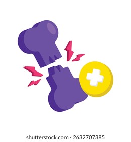 Icono de estilo de Vector de fractura ósea. Archivo Eps 10
