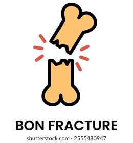 Bone Fractured Icon for Medical Element Design