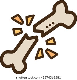 Bone fractures vector doodle illustration and graphic