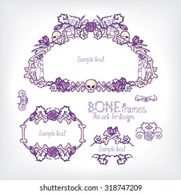 Bone frames. Vector artwork for design.