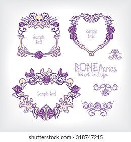 Bone frames. Vector artwork for design.