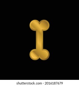 Bone gold plated metalic icon or logo vector