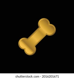 Bone gold plated metalic icon or logo vector