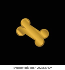 Bone gold plated metalic icon or logo vector