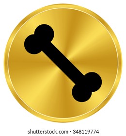Bone - gold vector icon