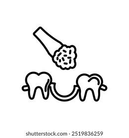 Bone Graft Material Outline Icon, Vector illustration