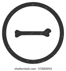 Bone grainy textured icon inside circle for overlay watermark stamps. Flat symbol with scratched texture. Circled dotted vector gray ink rubber seal stamp with grunge design on a white background.