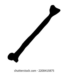 Bone hand drawn silhouette icon.