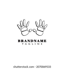 Zeichentrickfilm-Symbol-Design-Vorlage aus Knochenhand Schwarz, moderne, süße einzelne Abbildung
