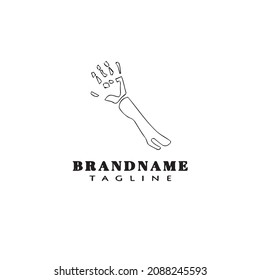 bone hand logo icon design template black modern isolated vector illustration