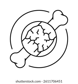 bone healing fracture injury line icon vector. bone healing fracture injury sign. isolated contour symbol black illustration
