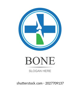 Bone health care logo and symbol vector illustration design template