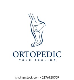 Bone Health Logo Design Concept For Ankle Joint.Orthopedic Logo