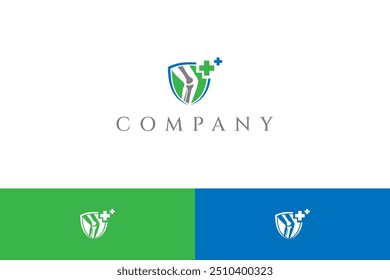 Bone health and protection logo with shield frame