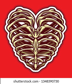 bone heart vector