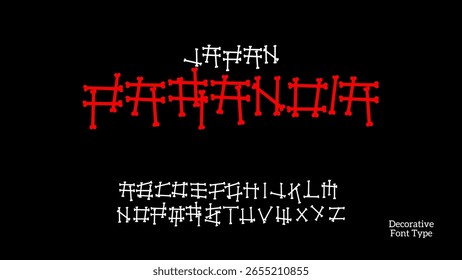 estilo de fonte bone horror com traços góticos experimentais. Perfeito para cartazes, visuais escuros, logotipos de banda e tipografia de exibição assustadora.