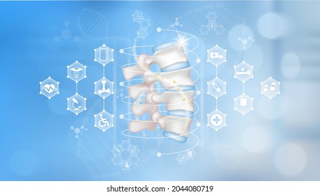 Knochengelenke mit dem Skelett Anatomie des Körpers. Icon medizinische Netzverbindung und Gesundheitsversorgung. Konzept der Medizinwissenschaft-Technologie  Realistischer 3D-Vektorgrafik.