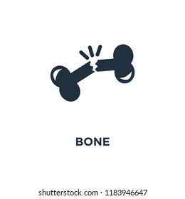 Bone icon. Black filled vector illustration. Bone symbol on white background. Can be used in web and mobile.