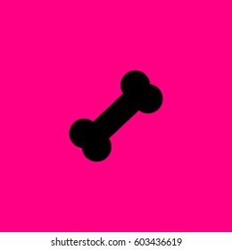 Bone icon. Black icon on pink background