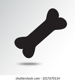 Bone icon. Black silhouette. Vector illustration