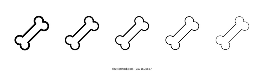Bone icon in black. Vector illustration for graphic design