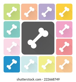 Bone Icon color set vector illustration 