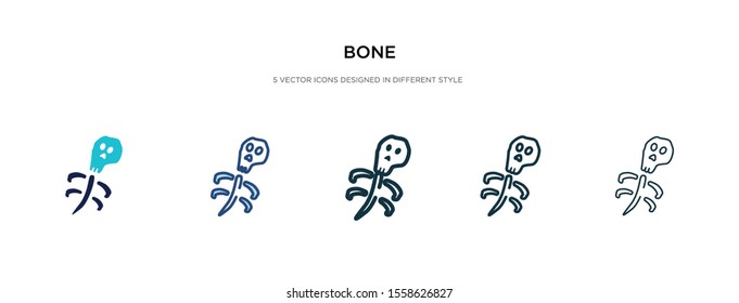bone icon in different style vector illustration. two colored and black bone vector icons designed in filled, outline, line and stroke style can be used for web, mobile, ui