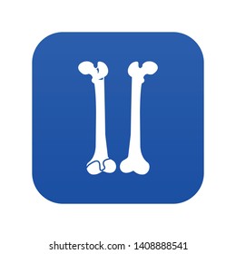 Bone icon digital blue for any design isolated on white vector illustration