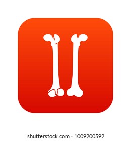 Bone icon digital red for any design isolated on white vector illustration