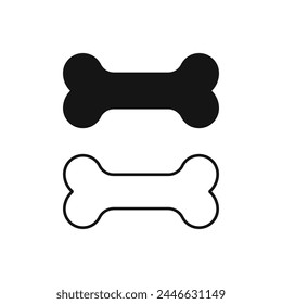 Bone icon. Dog bone icon in modern flat design. Pet food vector illustration