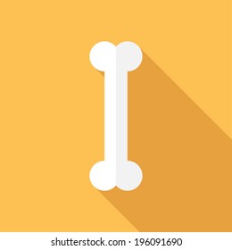 Bone icon. Flat design style modern vector illustration. Isolated on stylish color background. Flat long shadow icon. Elements in flat design.