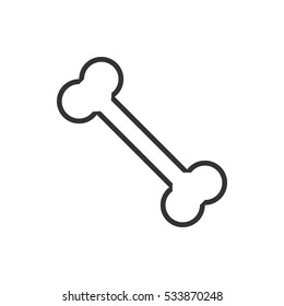 Bone icon flat. Illustration isolated on white background. Vector grey sign symbol