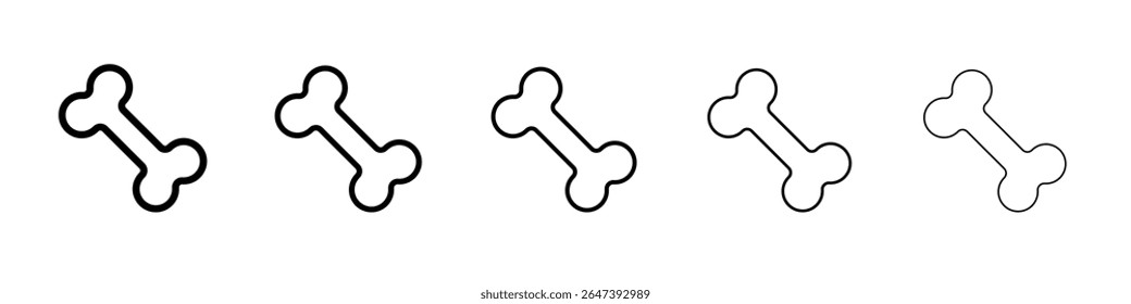 Logotipo de conjunto de ilustración plana de icono de hueso
