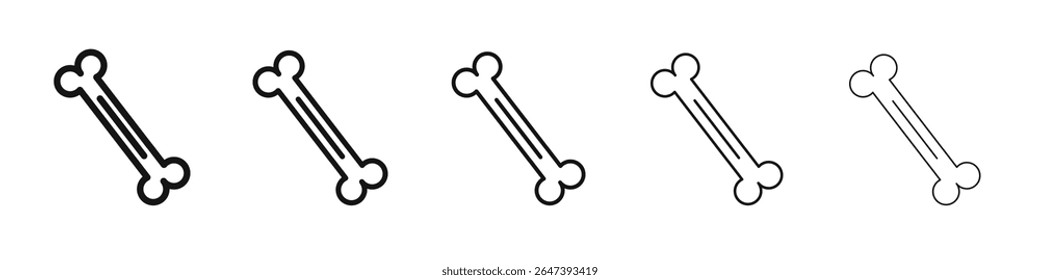 Bone icon flat illustration set logo