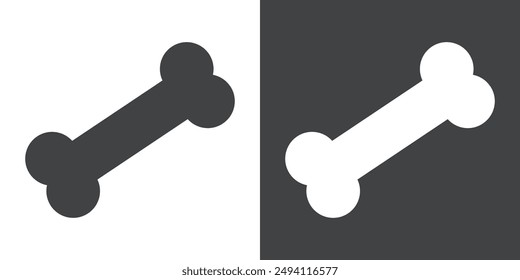 Icono de hueso Conjunto plano en Vector de contorno de color blanco y negro