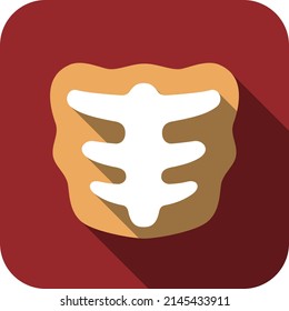 Bone icon, Halloween flat icon design vector illustration