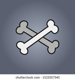 Bone icon. Halloween icon. New trendy bone vector illustration symbol.