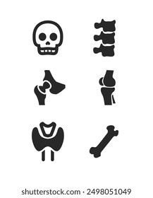 Bone icon illustration vector set. Editable stroke stock illustration
