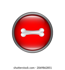 Bone icon. Internet button on white background. EPS10 vector