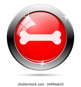 Bone icon. Internet button on white background. 